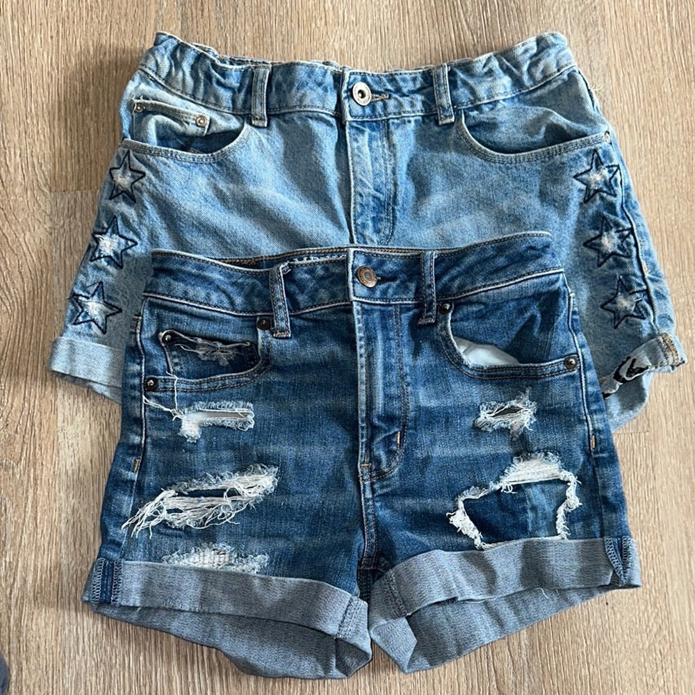 american eagle and Zara Stylish Denim Shorts